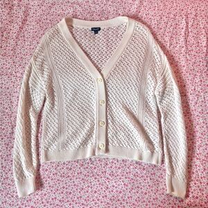 100% Cotton Splendid Cozy Cream Open-Knit Cardigan